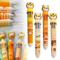 thumbnail image 1 of Denhf 1Pc Multicolor Ballpoint Pens, 10-in-1 0.7mm Retractable Cute Cartoon Pen, Fun Rainbow Pen for Teachers, Smooth Writing Pens, Office Stationery Supplies, 10ml, Orange, 1 of 9