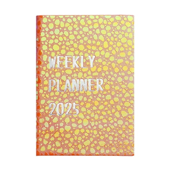 Denhf 1Pc Planner 2025-2026, Daily, Weekly & Monthly Planner, Academic Planner, Jan 2025 to Dec 2026, Aesthetic Planner Notebook for Home Office Classroom, 60 Sheets/120 Pages, 4.2" x 3.1", Orange
