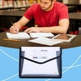thumbnail image 1 of Denhf 1Pc Plastic Expanding File Folder, Transparent Envelopes with Snap Closure and Label, Large Capacity Accordion File Pouch for School Office Home Supplies, A4 Letter Size, 9.8" x 7.5", White, 1 of 7