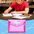 thumbnail image 1 of Denhf 1Pc Plastic Expanding File Folder, Transparent Envelopes with Snap Closure and Label, Large Capacity Accordion File Pouch for School Office Home Supplies, A4 Letter Size, 9.8" x 7.5", Pink, 1 of 7