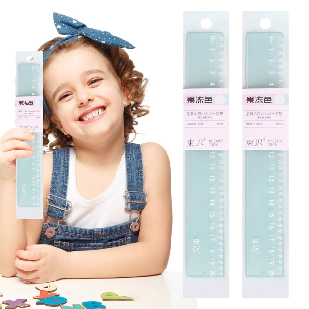 Denhf 2Pc Creative Jelly-Colored Clear Ruler, 8 Inch Plastic Ruler with ...