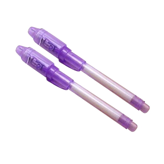 Denhf 2Pcs Invisible Ink Pen, Magic Pen wih UV Light, Spy Pens for Secret Message, Birthday Party Favors, Ideal Gifts for Christmas Easter Halloween, Magic Marker, 20ml, Purple