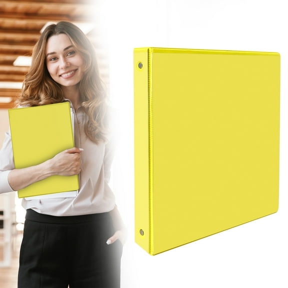 Denhf 3 Ring Binder, Durable 1 Inch Binder, Colored Three Ring Binder for Home Office Supplies, 1 Inch Binders 3 Ring, Cute Binder, 3 Ring Binder 1 Inch, Classroom Must Haves, 11.6" x 9.8", Yellow
