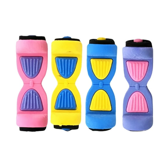 Denhf 3Pcs 3D Self Balancing Scooter Erasers, Creative Detachable Cartoon Pencil Erasers, Novelty Educational Stationery, Classroom Must Haves, Cool Desk Accessory, Random Color