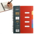 thumbnail image 1 of Denhf 4 Subject Notebook, A5 Wide Ruled Journaling Notebooks with Dividers, Hardcover Spiral Notebook for Work, Writing, and Note Taking, Campus Notebook Journal, 220 Pages, 10.1" x 7.5", Red, 1 of 9