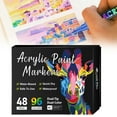 thumbnail image 1 of Denhf 48 Pack Acrylic Paint Markers, 96 Colors Dual-Tip Waterproof Acrylic Paint Pens, Quick Dry Marker Pen for Metal, Rock, Wood, Plastic, Ceramic, Canvas, Glass, and DIY Crafts, Making Art Supplies, 1 of 9