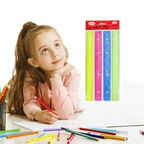 Denhf 4Pcs Color Clear Ruler, 12 Inch Plastic Rulers with Inches and Centimeters, Durable Ruler for Home Office Supplies, Metric Ruler, Classroom Must Haves, 30cm, 4 Colors