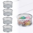 thumbnail image 1 of Denhf 4Pcs Paper Clip Holder, Stackable Paperclip Holders for Desk, Metal Mesh Paper Clip Dispenser Organizer for Holding Small Parts, Binder Clip Holder, Office Desk Accessories, Silver, 1 of 4