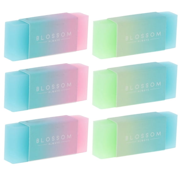 Denhf 6Pcs Jelly Color Erasers, Latex-Free Pencil Erasers, Soft Block Erasers for Home Office Supplies, No Crumbling, Classroom Must Haves, 2 Colors