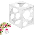thumbnail image 1 of Denhf Balloon Sizer Cube, 11 Holes Collapsible Plastic Balloon Measure Box, 2" to 10" Balloon Sizer Box for Birthday Party Balloon Decorations, Balloon Size Measurement Tool, 11" x 9.1" x 11.8", 1 of 7