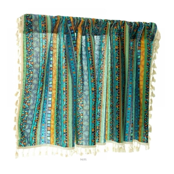 Denhf Bohemian Style Kitchen Curtains, Kitchen Tier Short Curtains for Bathroom Bedroom Window, Linen Tier Farmhouse Cafe Curtains, Printed Short Curtains Exotic Style, Blackout Cafe Curtains