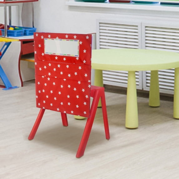 Denhf Chair Pockets for Classrooms, Seat Sacks with Lable Slot and Storage Pocket, Chair Bags for Home Office Supplies, Seat Pockets for Classroom Chairs, 18.9" x 16.1", Red