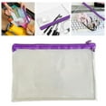 thumbnail image 1 of Denhf Clear Plastic Pencil Pouch, Clear Pouches with Zipper,Soft and Waterproof Zipper Pouch for Stationery Cosmetics Storage, Clear Pencil Bag, Office Classroom Supplies, 8.7" x 5.7", Purple, 1 of 9