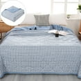 thumbnail image 1 of Denhf Cooling Blanket, Double Sided Breathable Summer Cooling Comforter, Lightweight Soft Cozy Ice Blanket for Hot Sleepers and Night Sweats, Cold Blanket for All Seasons, 60" x 40", Blue, 1 of 9