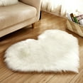 thumbnail image 1 of Denhf Faux Fur Heart Rug, Ultra Soft Fluffy Heart Shaped Rugs for Bedroom, Living Room and Kids Room, Cute Shaggy Mirror Rug, Aesthetic Girls Rug, Valentines Day Decorations, 20" x 16", White, 1 of 9