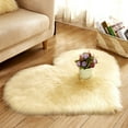 thumbnail image 1 of Denhf Faux Fur Heart Rug, Ultra Soft Fluffy Heart Shaped Rugs for Bedroom, Living Room and Kids Room, Cute Shaggy Mirror Rug, Aesthetic Girls Rug, Valentines Day Decorations, 20" x 16", Yellow, 1 of 9