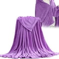 thumbnail image 1 of Denhf Flannel Fleece Throw Blanket, Super Soft Microfiber Fluffy Blanket, Luxury Lightweight Plush Cozy Blanket for Couch, Bed and Sofa, Warm for All Seasons, 28" x 40", Purple, 1 of 9