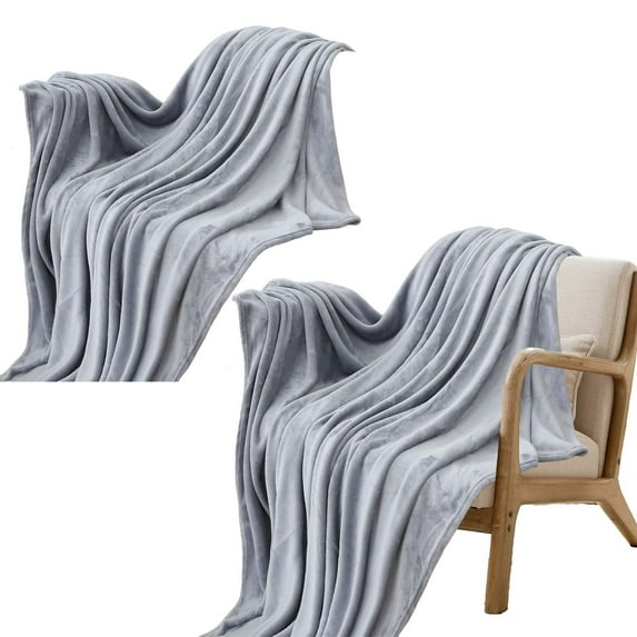 Denhf Fleece Throw Blanket for Couch, Super Soft Warm Fuzzy Cozy Flannel Blanket, Lightweight Plush Fluffy Blanket for Sofa, Bed and Living Room, Suitable for All Seasons, 60" x 80", Gray