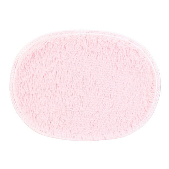 Denhf Fluffy Oval Bathroom Rugs, Non Slip Absorbent Chenille Bath Mat, Ultra Soft Plush Shower Mat, Quick Dry Microfiber Bath Rugs, Door Mat Outside Entrance, Washable Area Rug, 16" x 12", Pink
