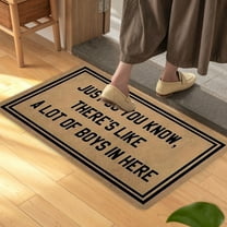 Denhf Just So You Know There's Like A Lot of Boys In Here Door Mat, Durable Non-Slip Welcome Mat, Funny Doormat for Outside Entrance, Outdoor Mats for Front Door, 23.6 x 15.8 Inch