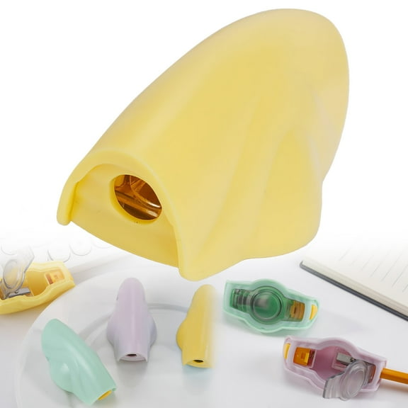 Denhf Pencil Sharpener Manual, Handheld Pencil Sharpener with Single Hole Design, Multipurpose Makeup Pencil Sharpener for Lip Pencil Eye Pencil, Crayon Sharpener, Yellow