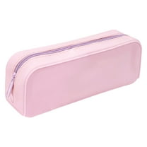 Denhf Silicone Pencil Case, Large Capacity Solid Color Pencil Pouch with Zipper, Aesthetic Pencil Bag for Stationery Storage, Office Supplies, Classroom Must Haves, Pink