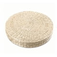 thumbnail image 1 of Denhf Tatami Floor Pillows, Handmade Woven Straw Pouf Floor Cushions, Breathable Floor Seat Cushion for Home Outdoor Decorative Seat, Round Padded Floor Straw Mat, Knitted Meditation Pillow, 15 Inch, 1 of 9