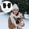 thumbnail image 1 of Denhf Unisex USB Heated Gloves, Rechargeable Full and Half Fingers Heating Gloves, Winter Hand Warmer Heat Gloves for Women Men, Portable Heated Mittens, Gifts for Cold People, Black, 1 of 5