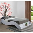 thumbnail image 1 of Denhour DH BASIC Contemporary White Curved Low-profile Platform Bed by  Queen, 1 of 4