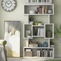 Denhour DH BASIC Modern Open Bookcase Display Shelf by  White