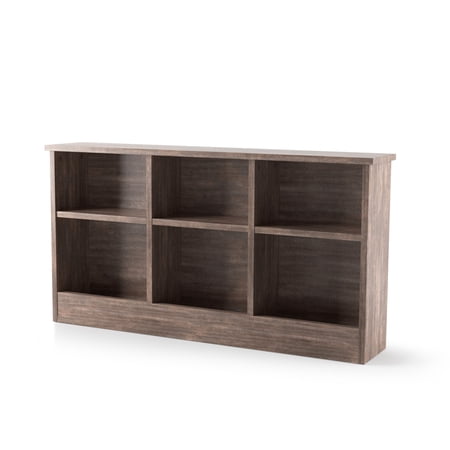 Denhour DH BASIC Transitional 6-Shelf Bookcase Headboard by Walnut Walnut Finish, Wood Finish Twin