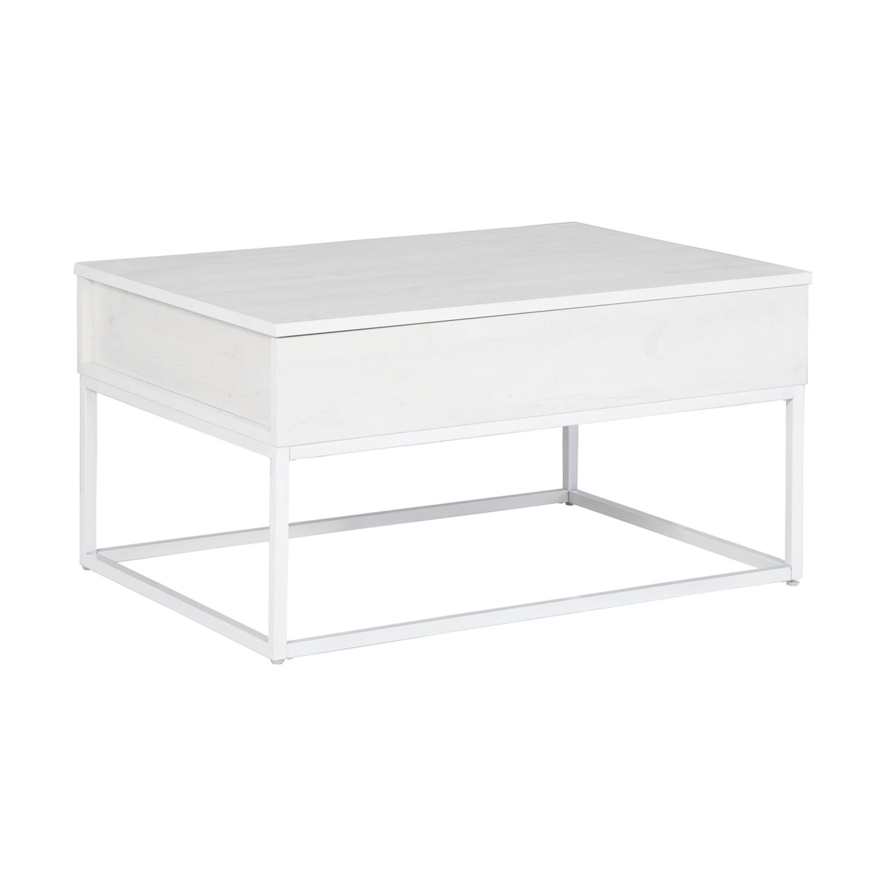 Deni 36 Inch Rectangular Coffee Table Lift Top Storage Classic White ...