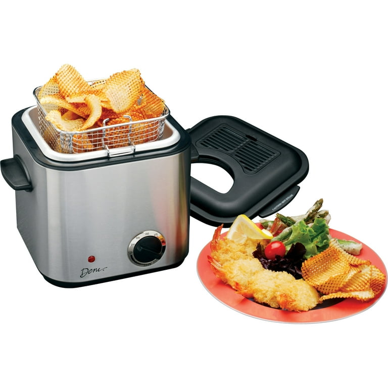 Mini Deep Fryer 0.9 Liter Single Serving Apartment Small Kitchen Appliance