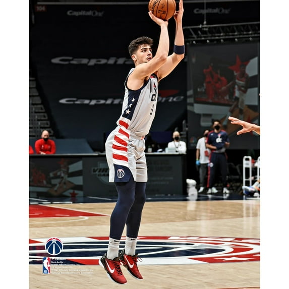 Deni Avdija Washington Wizards Unsigned Shooting in Gray Jersey Photograph