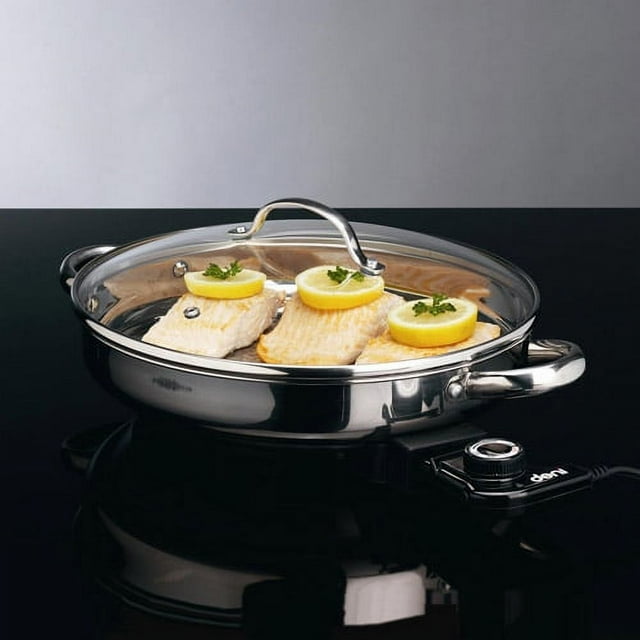 Deni Round Stainless Steel Electric Skill, 12Inch