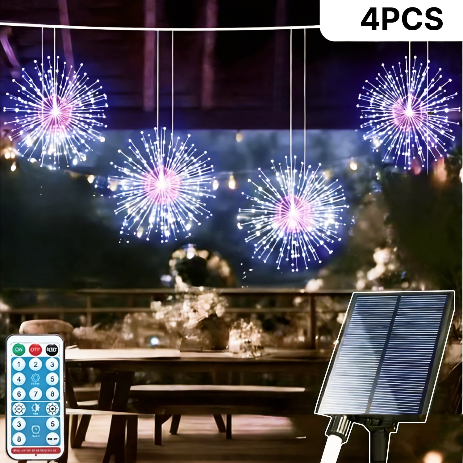 Led Starburst Slssqhz 4 Pack Firework Starburst Lights 8 Modes LED Battery Operated ...