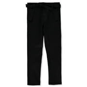 Denice Girls' Stretch Straight Pants With Sash - black, 10 (Big Girls)