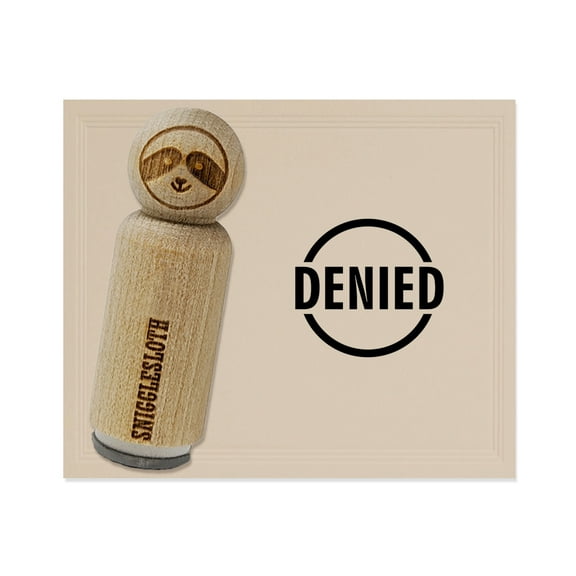Denied Circle Rubber Stamp for Scrapbooking Crafting Stamping - Mini 1/2 Inch