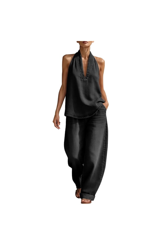 Denim 2 Piece Outfits For Women Dressy Casual Sets Work Sets For Women Denim 2 Piece Outfits For Women Jean Two Piece Set For Women Vacation Clothes Denim 2 Piece Set Trouser Pants Suits