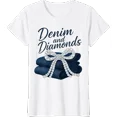 thumbnail image 1 of Denim And Diamonds Bow Glam Cowgirl T-Shirt, 1 of 4