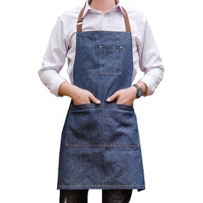 Denim Apron - Adjustable Multi-Pockets Antifouling Apron For Kitchen Crafting Cooking BBQ and Studio,28x25.5 inch
