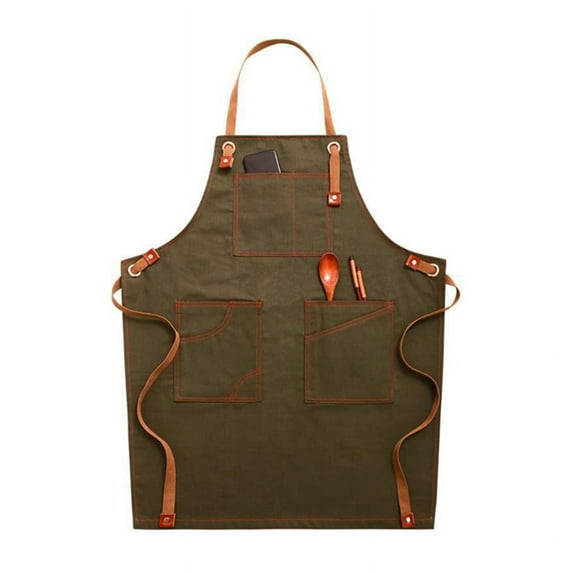 Denim Apron Adjustable Straps with Pockets Kitchen Waterproof Oil Proof Aprons for Women Men Barber Shop Uniform