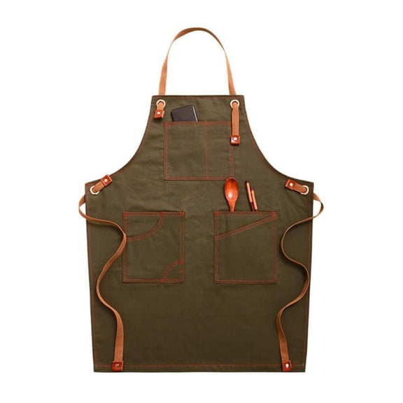 Denim Apron Adjustable Straps with Pockets Kitchen Waterproof Oil Proof Aprons for Women Men Barber Shop Uniform