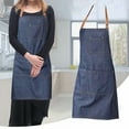 thumbnail image 1 of Denim Apron Cooking Kitchen Restaurant Cafe Bib Dress Adjustable Strap Blue Us, 1 of 6