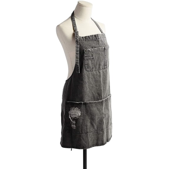 Denim Apron With 5 Pockets for Cooking Kitchens