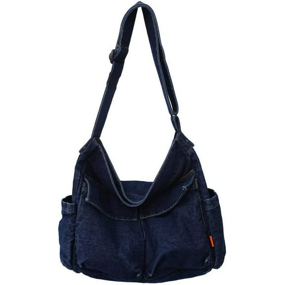 Denim  Bag Casual Style Lightweight Retro Travel Shopper Crossbody Handbag for Women Jean Tote Purse