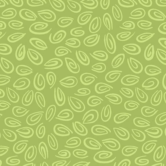 Denim Barnyard Blues Green Swirls, Yellow