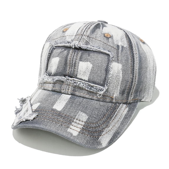 Denim Baseball Cap for Men Women Ripped Sun Protection Snapback Hats Unisex Couples Vintage Washed Solid Color Breathable Streetwear Ball Hat