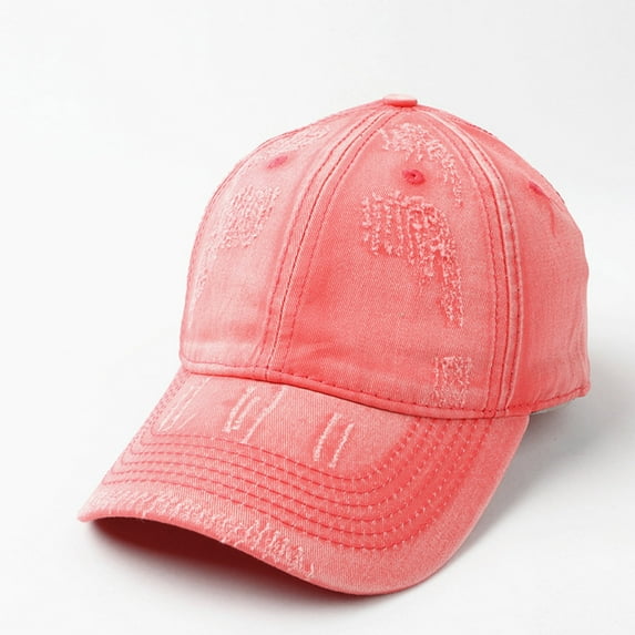 Denim Baseball Cap for Men & Women Vintage Ribbed Washed Snapback Hats Unisex Adjustable Solid Color Sun Protection Plain Athletic Ball Hat