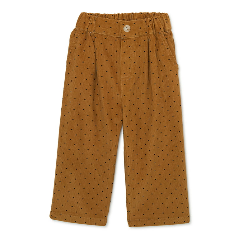 Denim Bay Toddler Girls Polka Dot Print Corduroy Pants with Elastic  Waistband, Sizes 12M-5T
